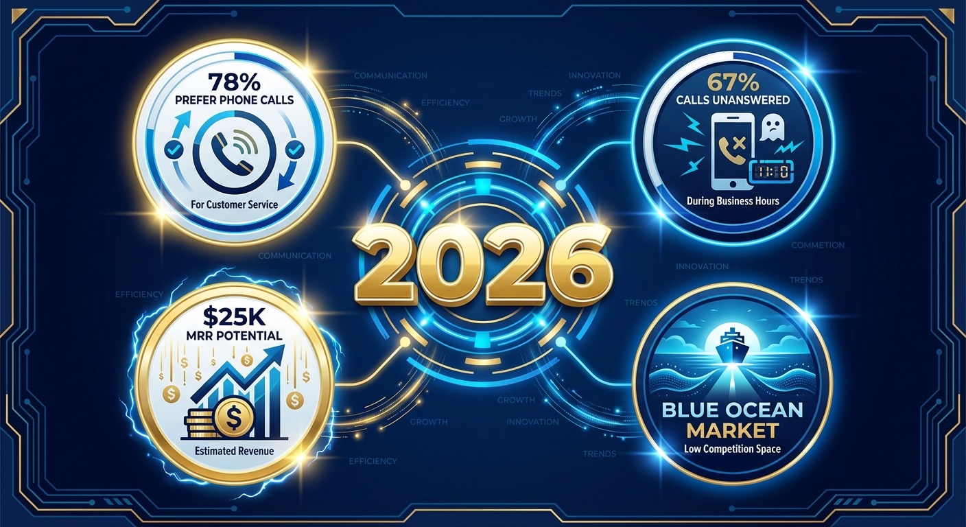 Stats Infographic with bold 2026 at center. Four stat badges: 78% prefer phone c