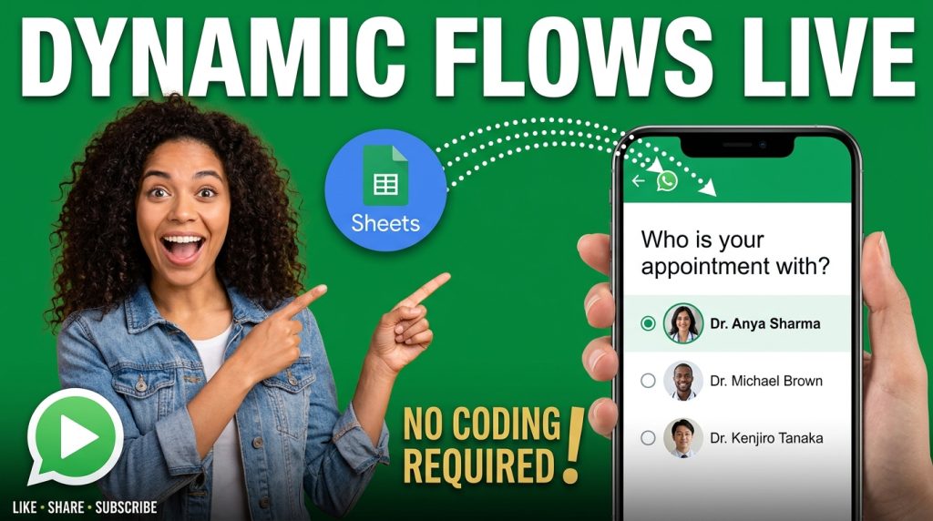 Dynamic WhatsApp Flows Now Run on Google Sheets, With a Live Preview of Every Screen