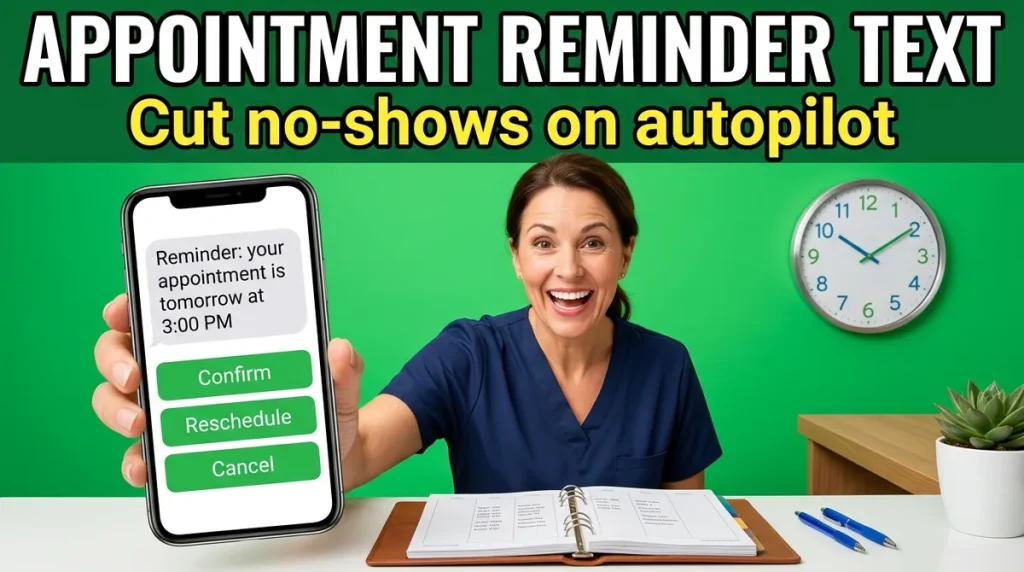 Appointment reminder text: cut no-shows on autopilot with Confirm, Reschedule and Cancel buttons - ChatMaxima