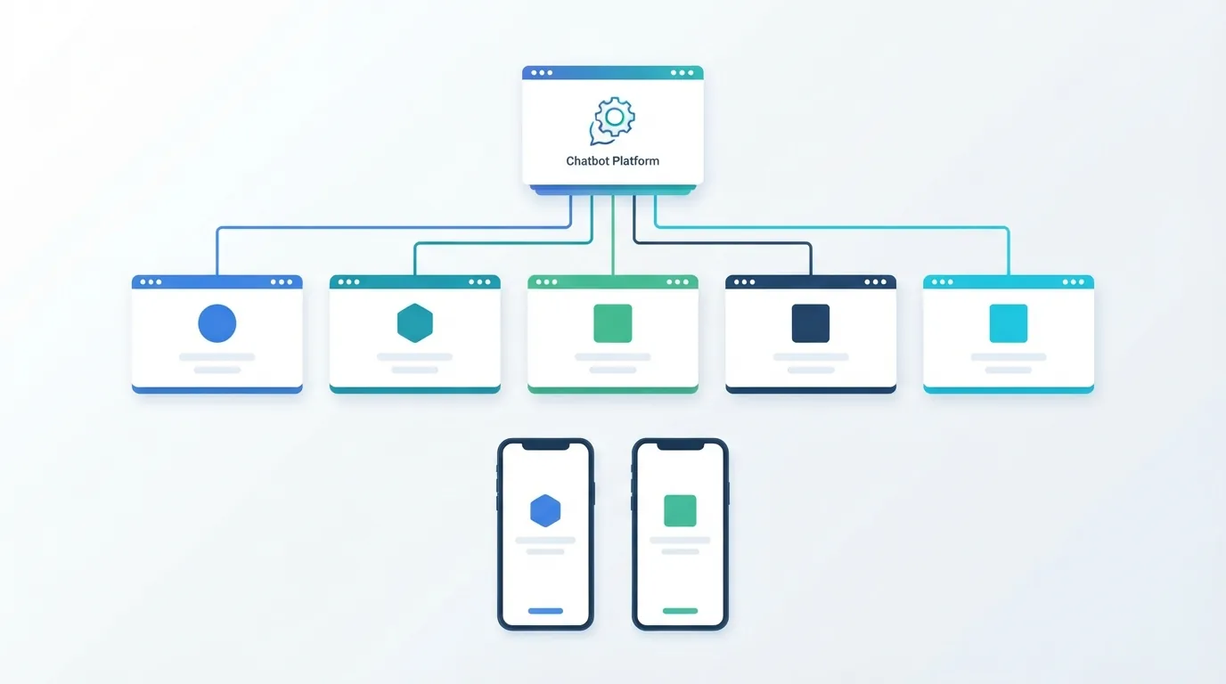 One white label chatbot platform managing many branded client workspaces and mobile apps - ChatMaxima